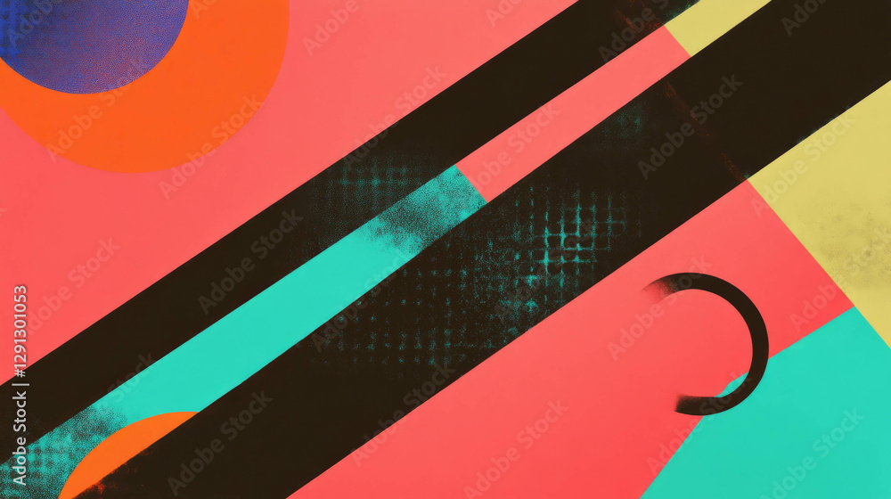 Aufkleber abstract geometric background with bright colors and shapes for artistic design