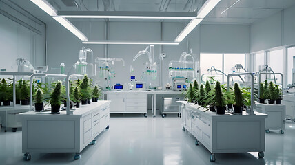 A cannabis made in laboratory. Genetics THC CBD canabidiol 