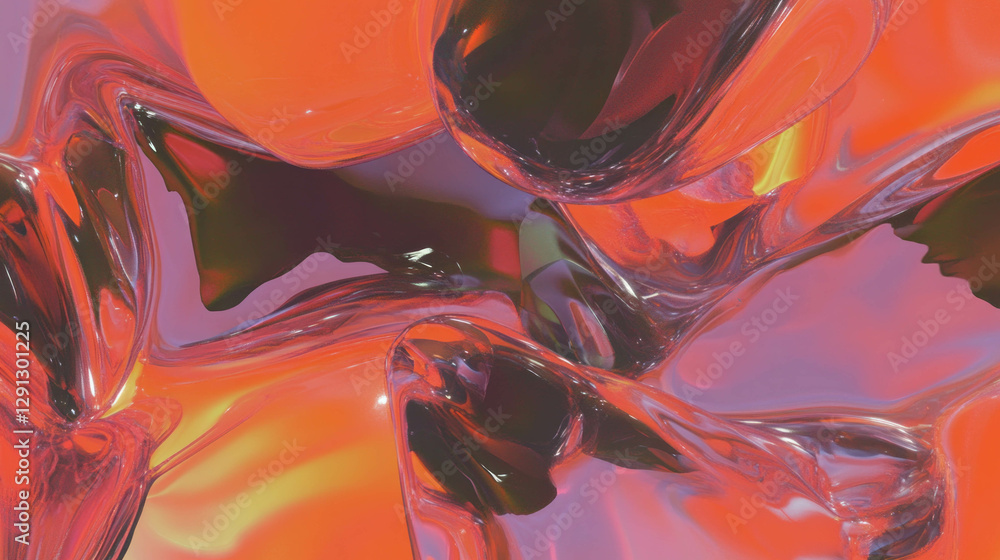 Poster Dynamic abstract background with vibrant liquid flow and simulation design