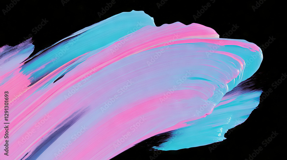 Poster vibrant abstract paint strokes on a dark background for creative design projects
