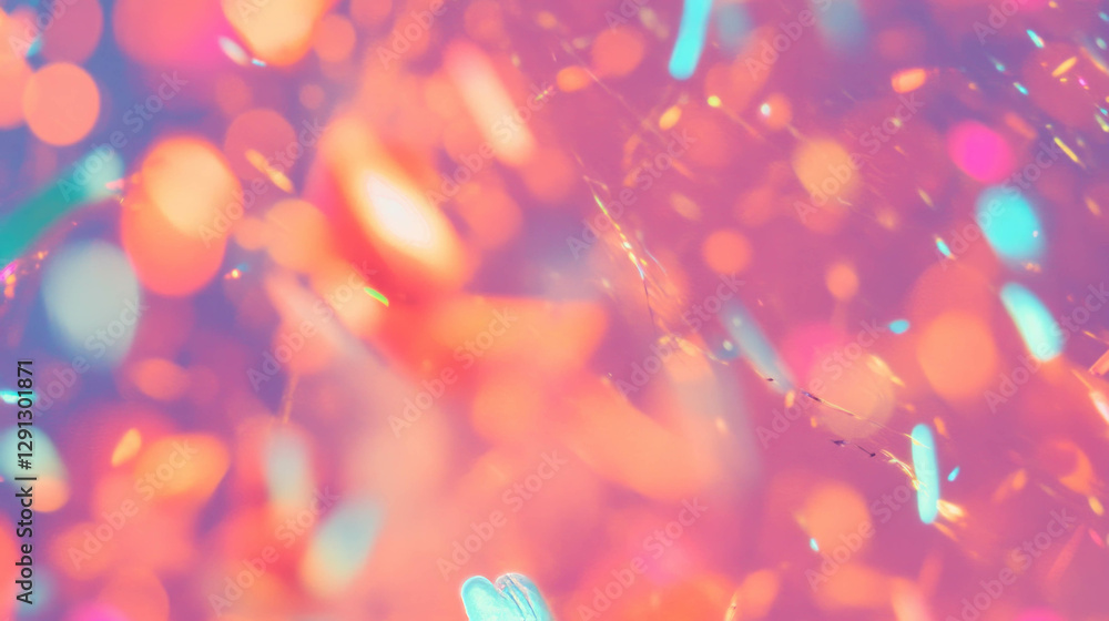 Poster Vibrant abstract background with colorful shapes and confetti elements for creative design
