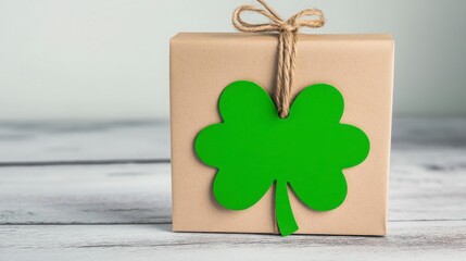 Green Shamrock Gift Box for St. Patrick's Day Celebration Decor