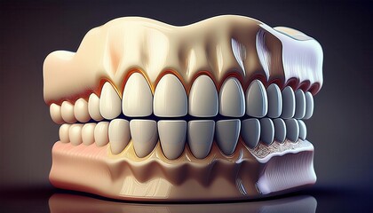 Fototapeta premium This art highlights a detailed dental model focusing on teeth structure and alignment.