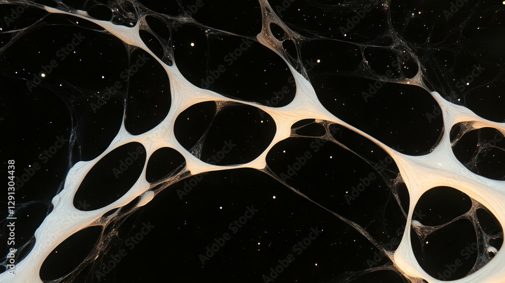 Poster biomorphic organic texture pattern in space-like background