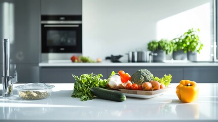 Hypertension patient enjoying a nutritious snack in a clean kitchen. Featuring heart-healthy eating and wellness