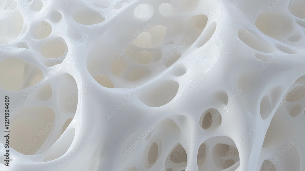 Poster Futuristic organic biomorphic pattern with fluid texture for design