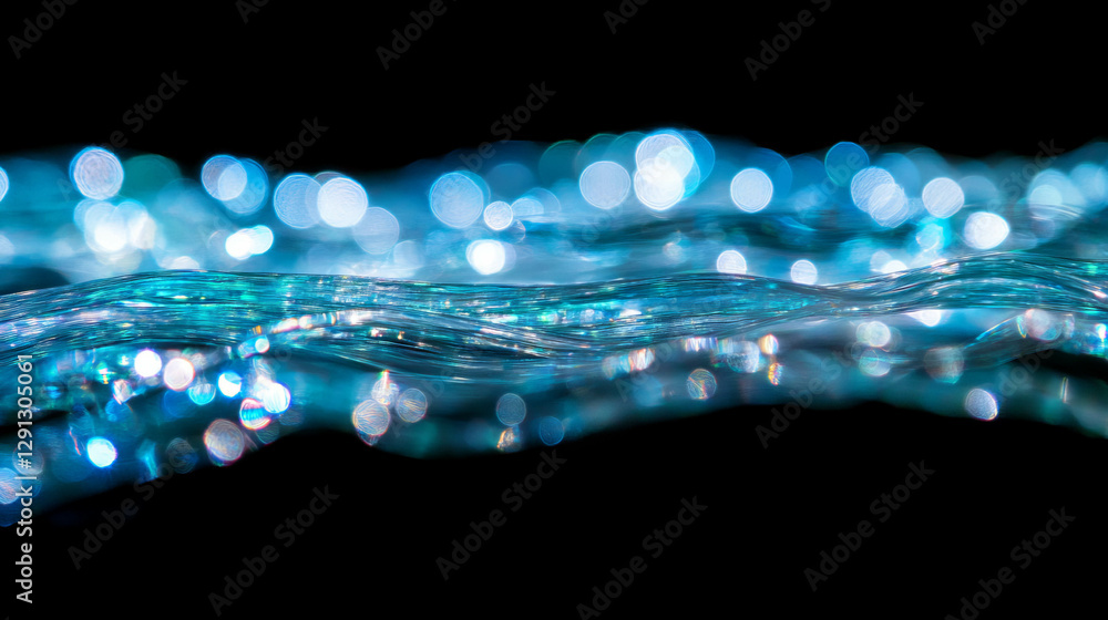 Poster Soft blue bokeh background with delicate light patterns for elegant designs