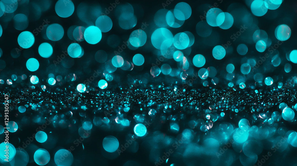 Poster abstract blue and green bokeh lights background for creative design projects