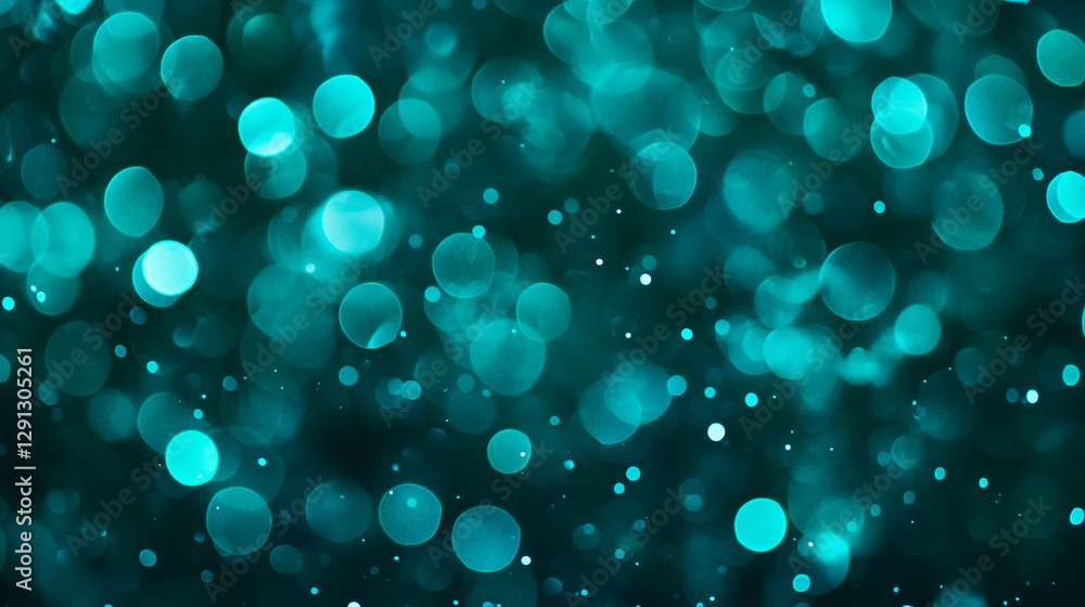 Poster abstract background of blue and green bokeh lights for creative design projects