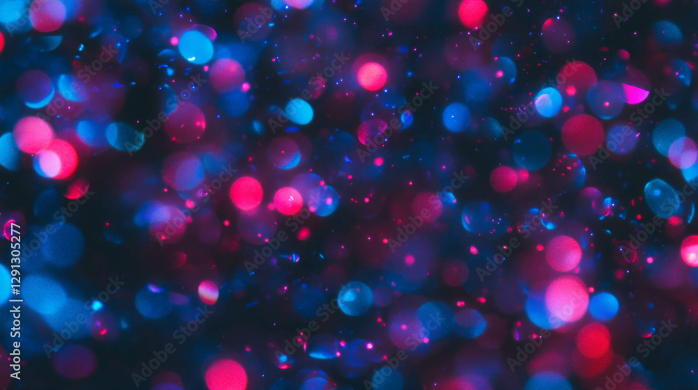 Poster vivid abstract background with blue and red light bokeh for creative design