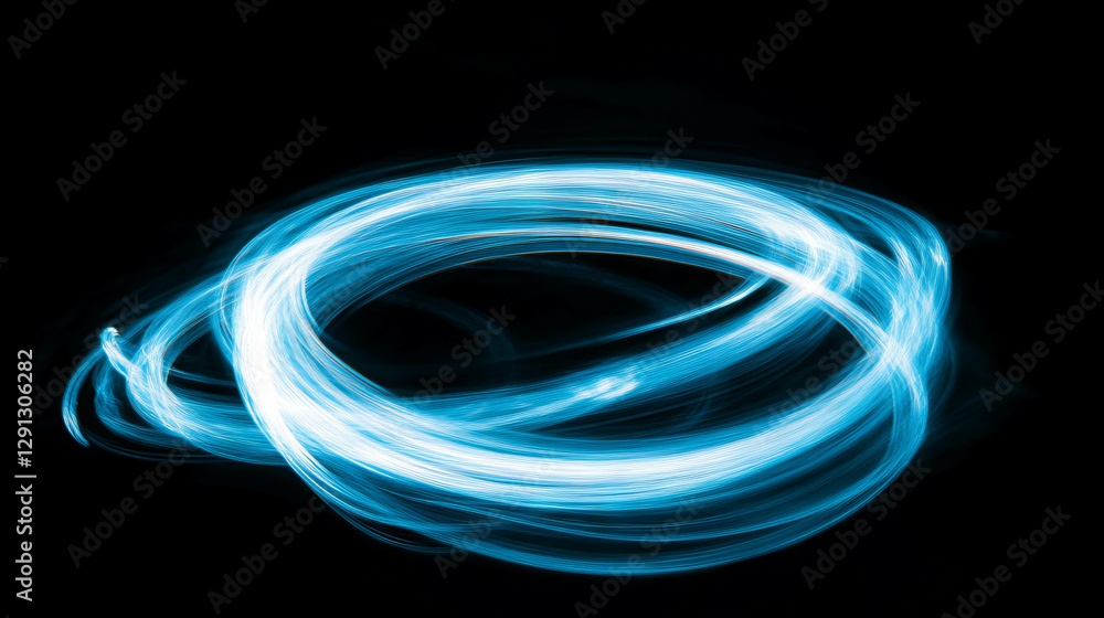Aufkleber abstract swirling blue light vortex on dark background for creative design concepts