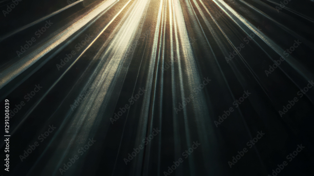 Poster Radiant sun rays streaming in midday light creating abstract patterns