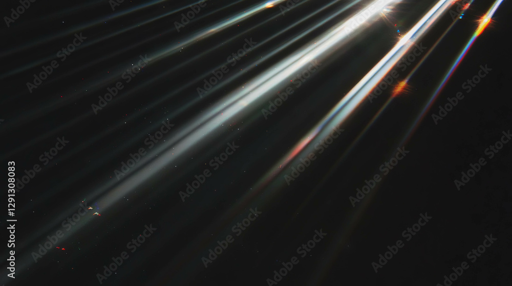 Poster bright midday sun rays with sharp light contrasts for design backgrounds