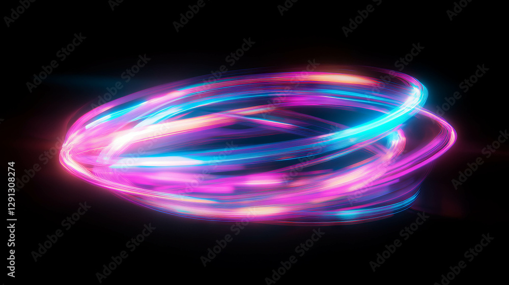 Poster vibrant neon glow on dark background for futuristic design and mood setting