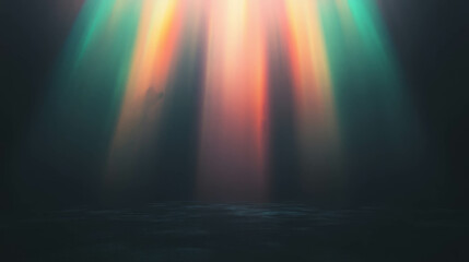 Obraz premium Colorful rainbow spotlight on dark background for creative design