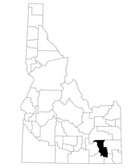 Map of bannock County in Idaho state on white background. United States of America