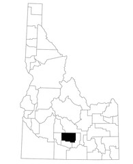 Map of Lincoln County in Idaho state on white background. United States of America