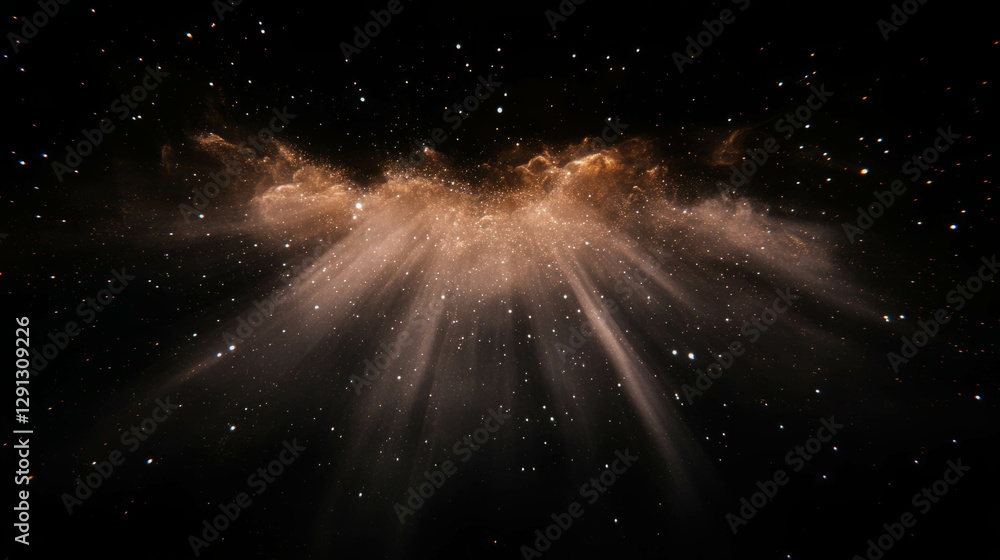 Aufkleber Cosmic bronze smoke background with dusty particle texture for abstract designs