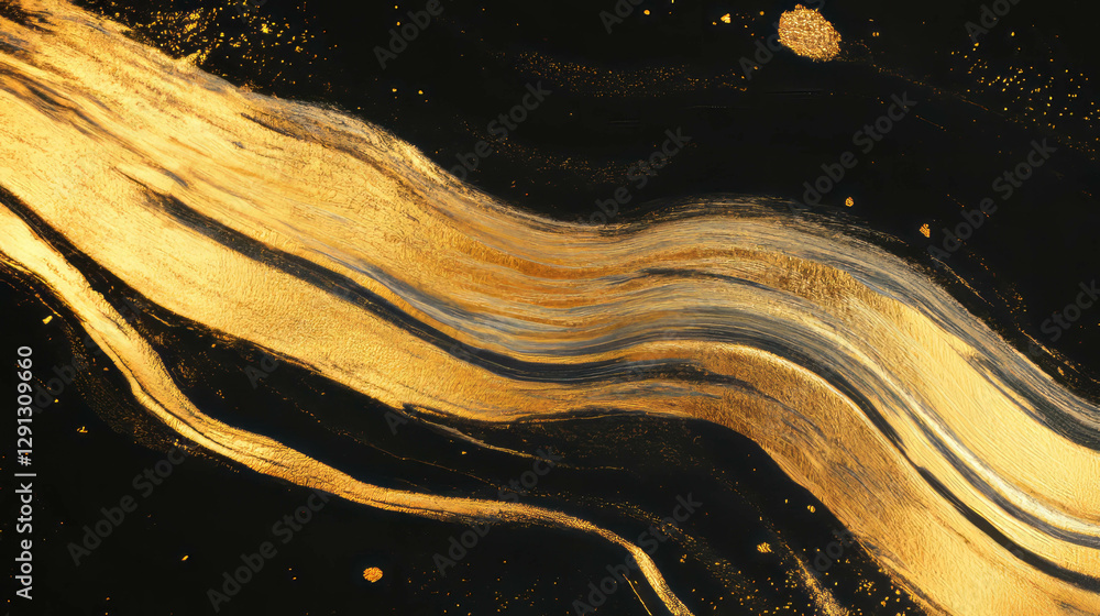 Poster elegant abstract background with golden brushstrokes for artistic design