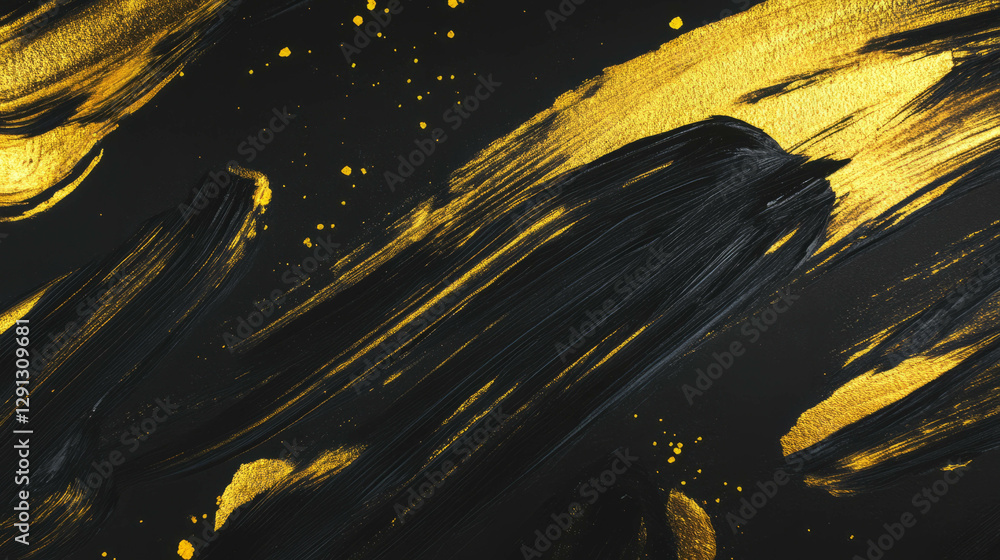 Poster elegant abstract background with black and gold brushstrokes for luxurious design projects