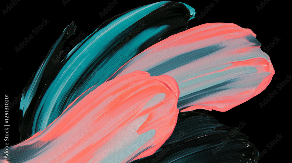 Poster vibrant abstract background of colorful brushstrokes on textured surface design