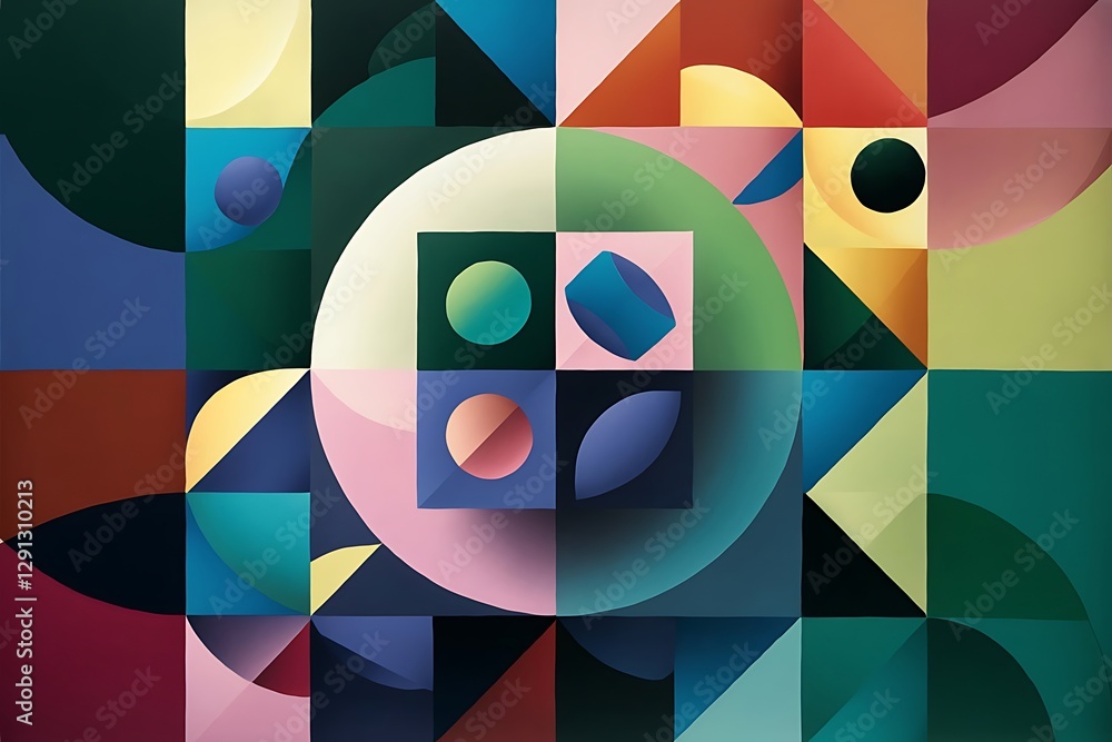 Poster colorful abstract background using minimal geometry as an element
