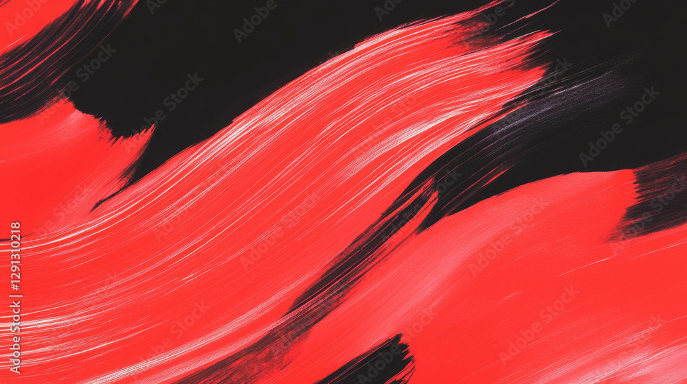 Poster vibrant abstract background with red and black dynamic brushstrokes for creative design