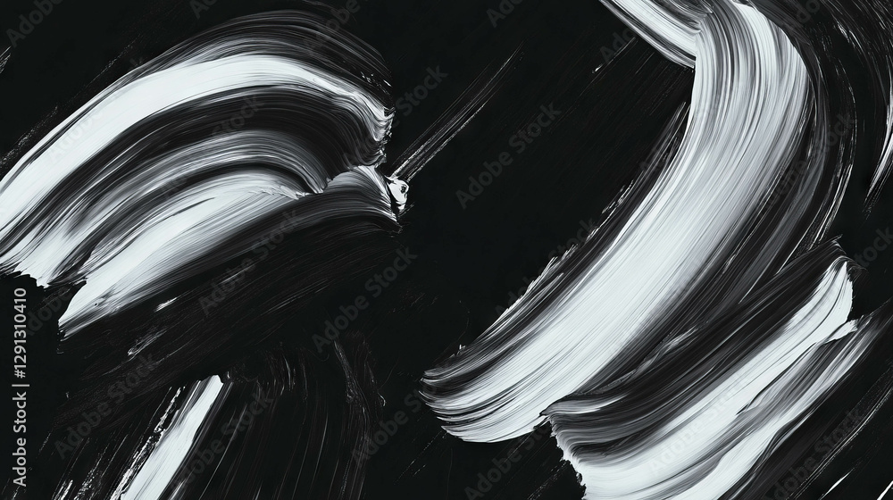 Aufkleber abstract brushstroke art with dynamic black and white strokes for creative background design