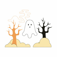 Halloween Ghost, Trees.