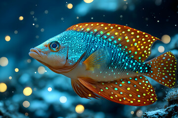 Colorful Spotted Fish In Aquarium