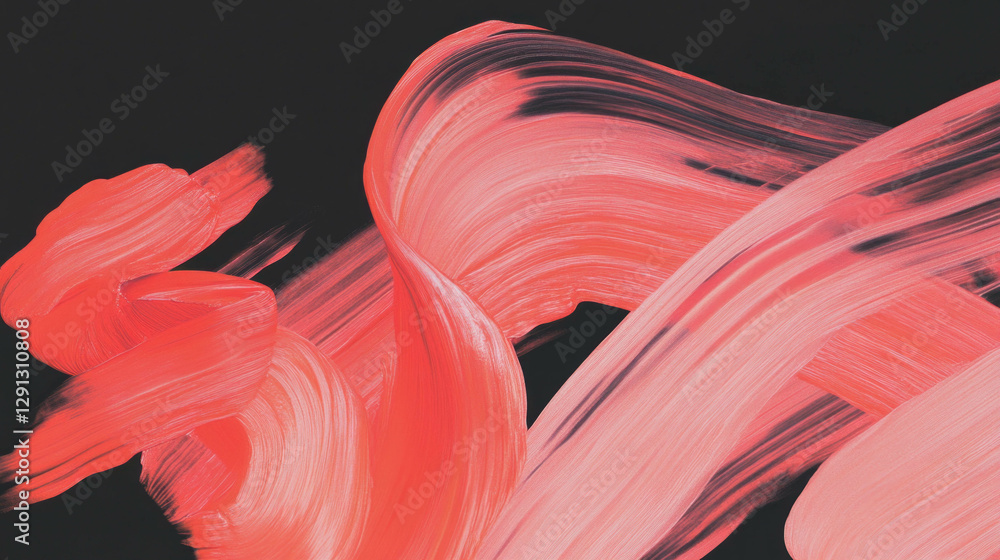 Poster vibrant abstract brushstroke art with dynamic flowing lines