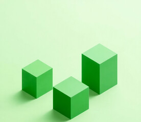 Obraz premium three-dimensional light green cubes in a minimalist arrangement