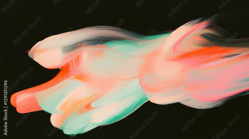 Poster vibrant brushstroke background with colorful light reflection for creative design