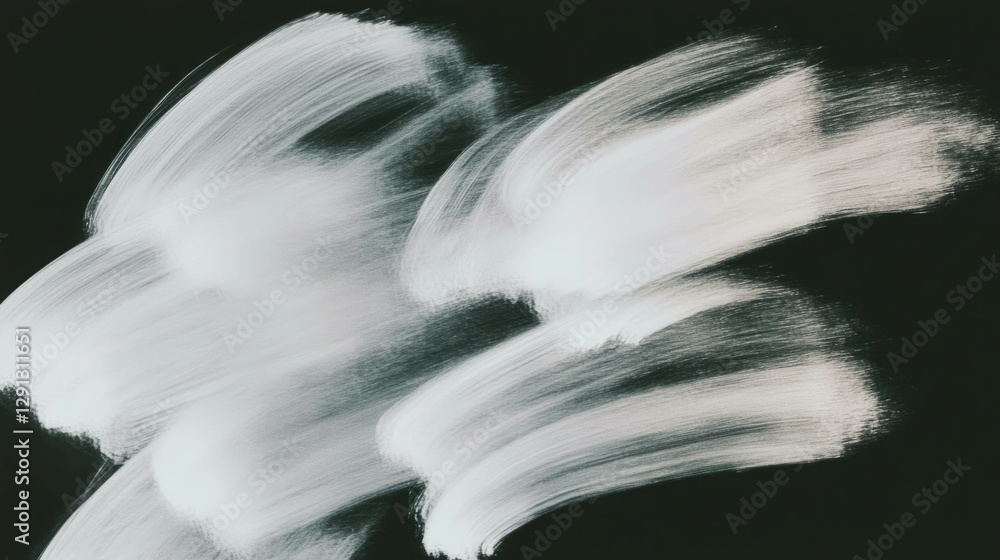 Poster abstract brushstroke art with blurred edges on dark background
