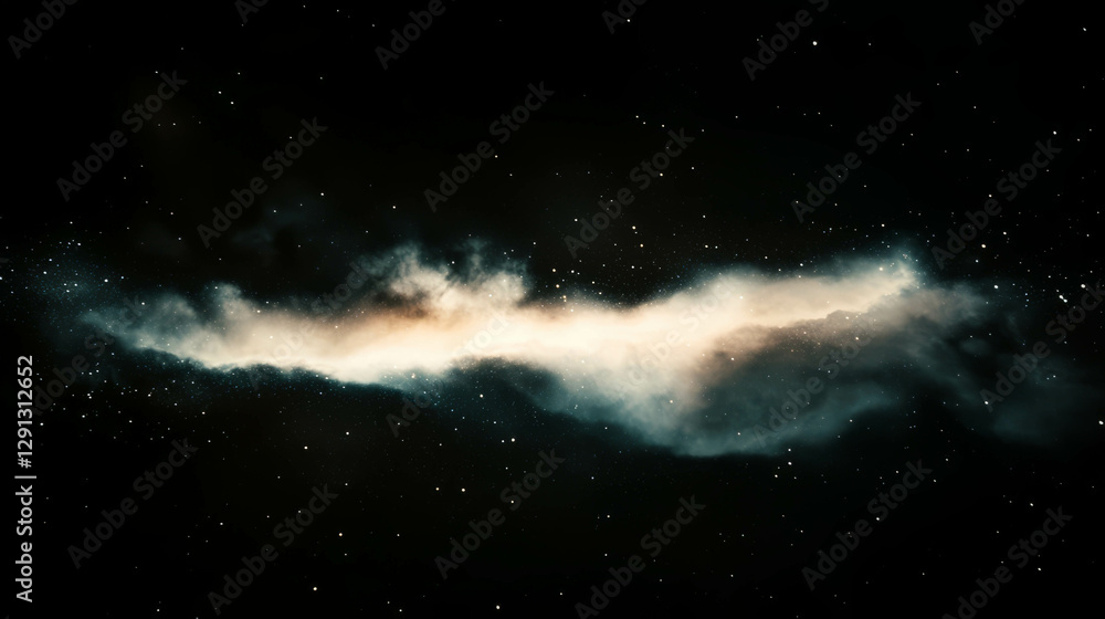 Poster Celestial light and cosmic reflection in a starry sky background for design