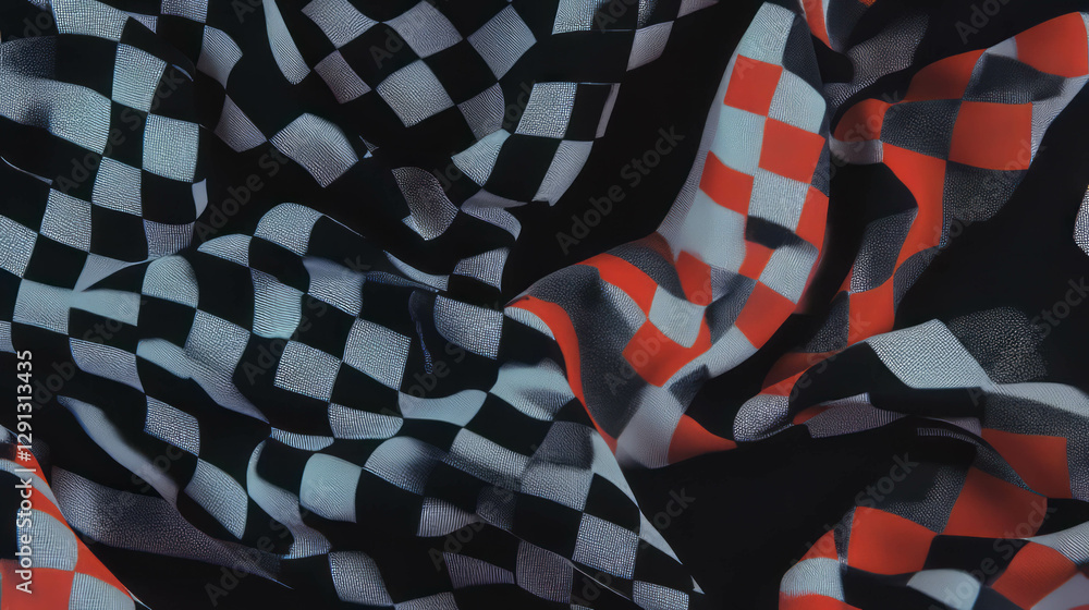 Aufkleber vibrant checkerboard and polka dot pattern design for creative projects