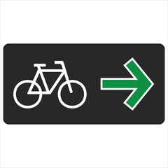 Mandatory bicycle lane sign pointing right, promoting cycling and urban mobility