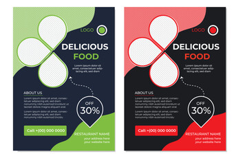 Creative Modern Fresh clean clear restaurant flyer design template