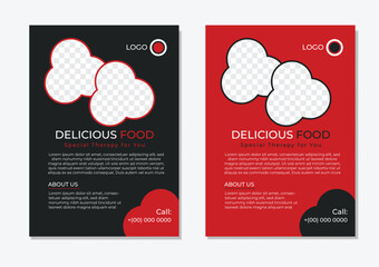 Creative Modern Fresh clean clear restaurant flyer design template