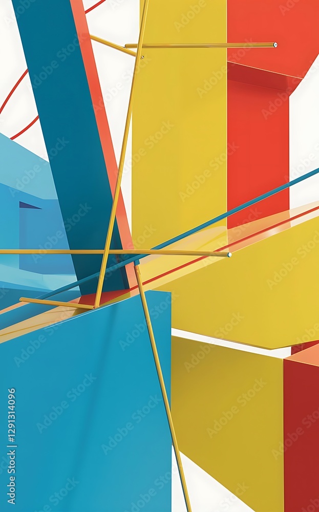 Poster colorful abstract background using minimal geometry as an element