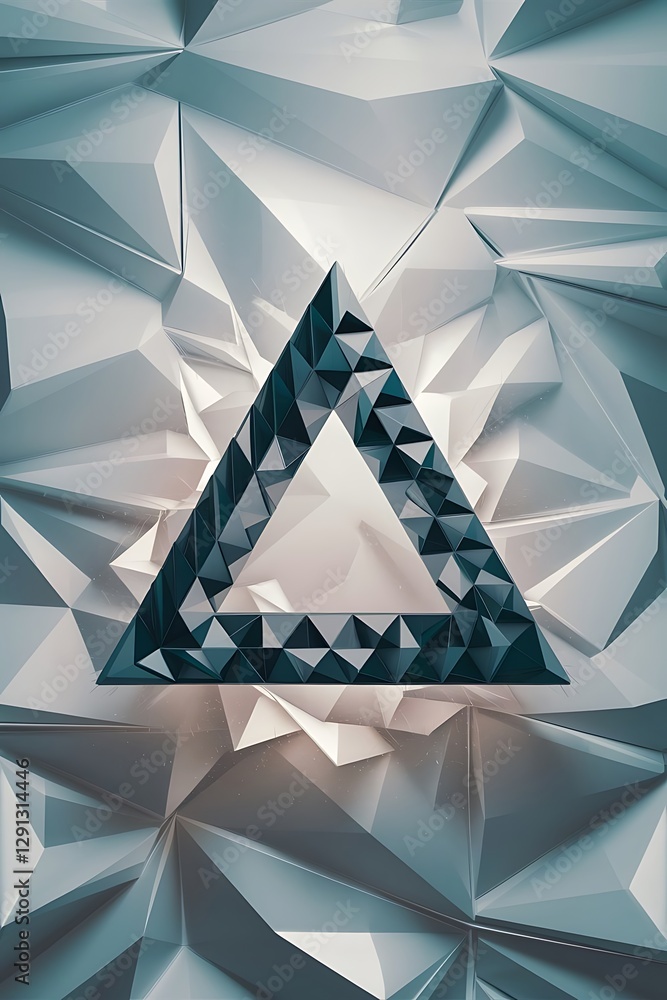 Poster vector triangle geometric backgrounds low poly 3d shape on light backdrop vector illustration for co