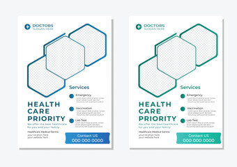 Creative Modern Clean Fresh Medical Flyer Design Template