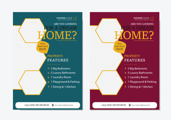 Creative Modern Clean Clear Fresh Real State flyer design template