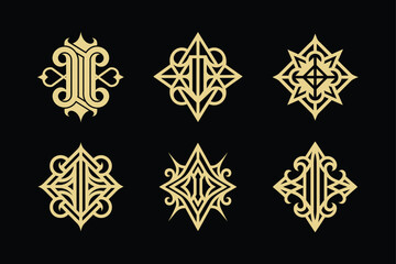 Set of monogram vector elements.