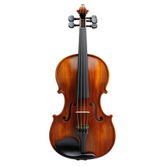 Fototapeta premium Violin with Elegant Wooden Curves – Classical Musical Instrument on White Background