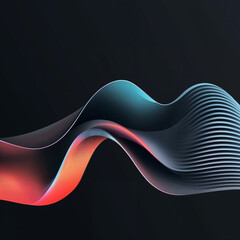 Futuristic Minimalistic Abstract Background with Vibrant Neon Waves