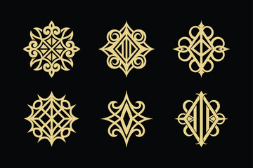 Set of monogram vector elements.
