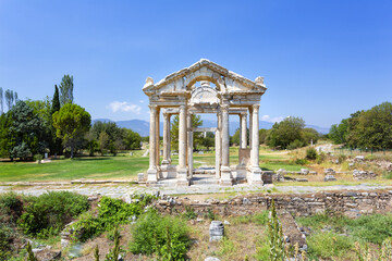 Beautiful view of the archaeological site of Aphrodisias, Turkey
