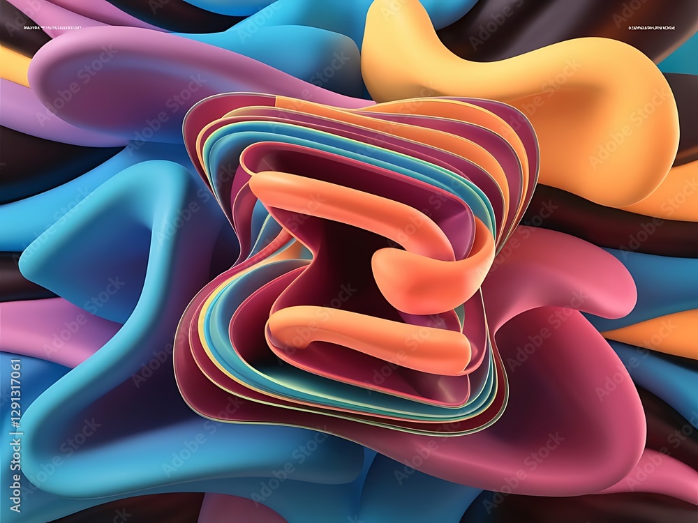 Poster abstract 3d cover with bright gradient abstract liquid fluid color shape vibrant gradient modern gra
