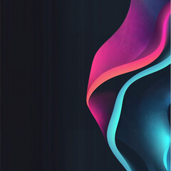 Futuristic Minimalistic Abstract Background with Vibrant Neon Waves